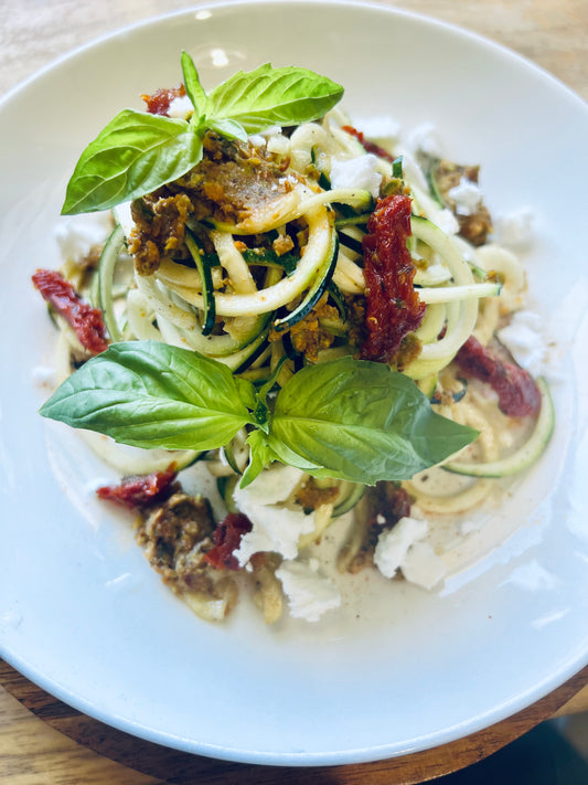 Zucchini Bigoli Pistachio Bolognese